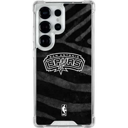 NBA San Antonio Spurs Black Animal Print Galaxy S25 Ultra Clear Case
