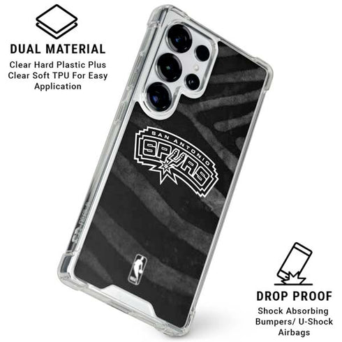 NBA San Antonio Spurs Black Animal Print Galaxy S25 Ultra Clear Case