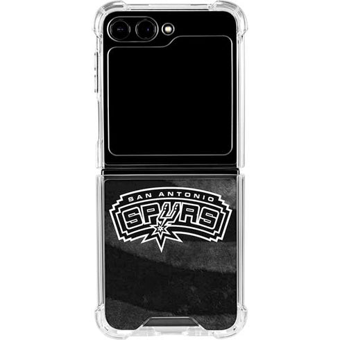 NBA San Antonio Spurs Black Animal Print Galaxy Z Flip6 Clear Case