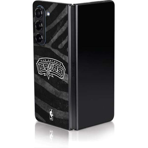 NBA San Antonio Spurs Black Animal Print Galaxy Z Fold5 5G Skin