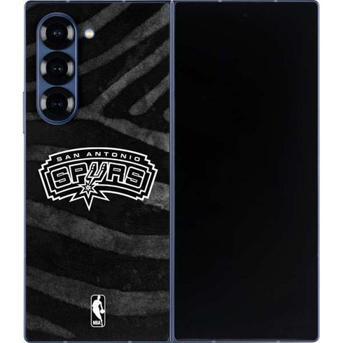 NBA San Antonio Spurs Black Animal Print Galaxy Z Fold6 Skin