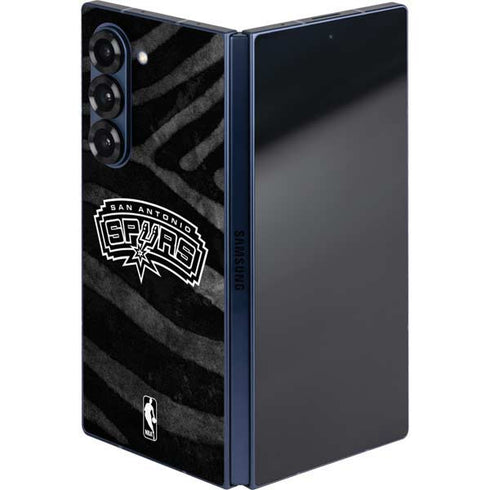 NBA San Antonio Spurs Black Animal Print Galaxy Z Fold6 Skin