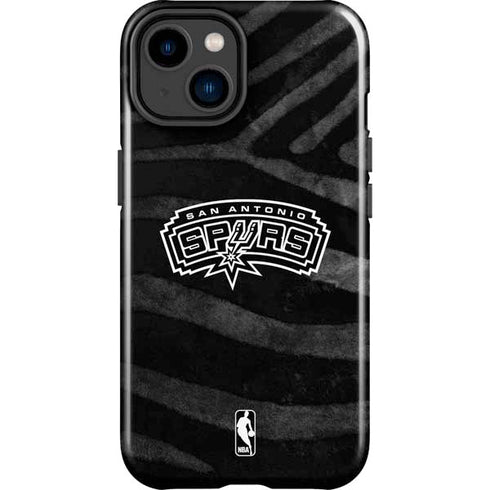 NBA San Antonio Spurs Black Animal Print iPhone 15 Impact Case