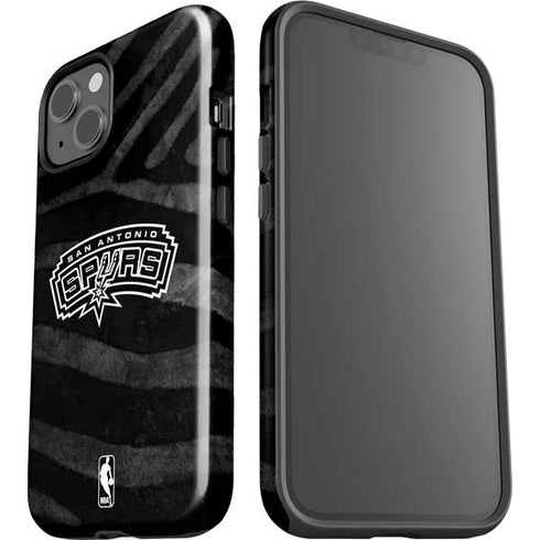 NBA San Antonio Spurs Black Animal Print iPhone 15 Impact Case