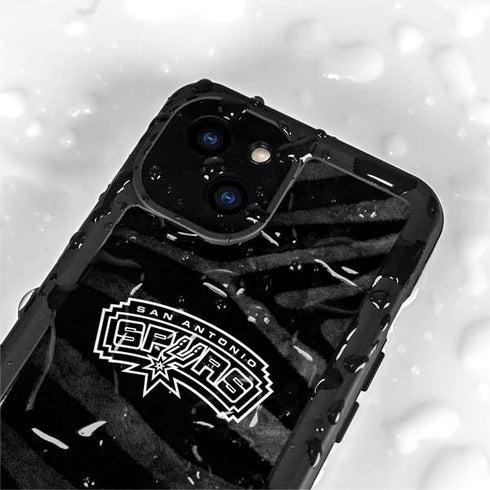 NBA San Antonio Spurs Black Animal Print iPhone 15 Plus Waterproof Case
