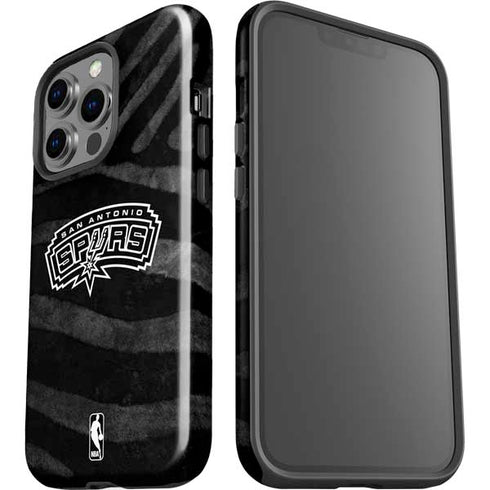 NBA San Antonio Spurs Black Animal Print iPhone 15 Pro Impact Case
