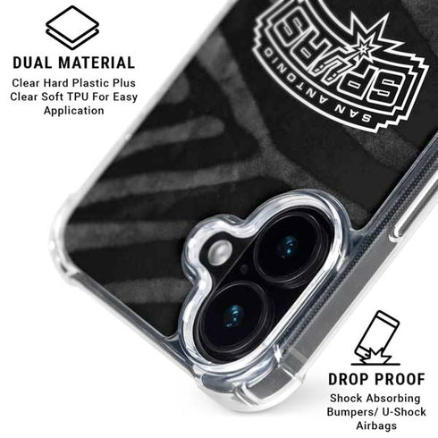 NBA San Antonio Spurs Black Animal Print iPhone 16 MagSafe Case
