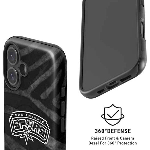 NBA San Antonio Spurs Black Animal Print iPhone 16 Plus Magsafe Impact Case