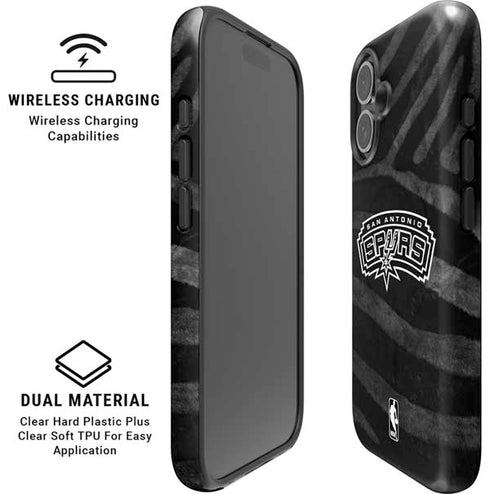NBA San Antonio Spurs Black Animal Print iPhone 16 Plus Magsafe Impact Case