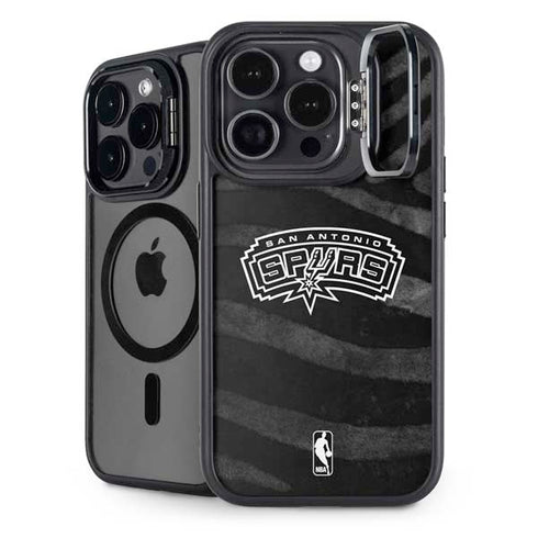 NBA San Antonio Spurs Black Animal Print iPhone 16 Pro Kickstand Case