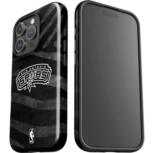 NBA San Antonio Spurs Black Animal Print iPhone 16 Pro Max Impact Case