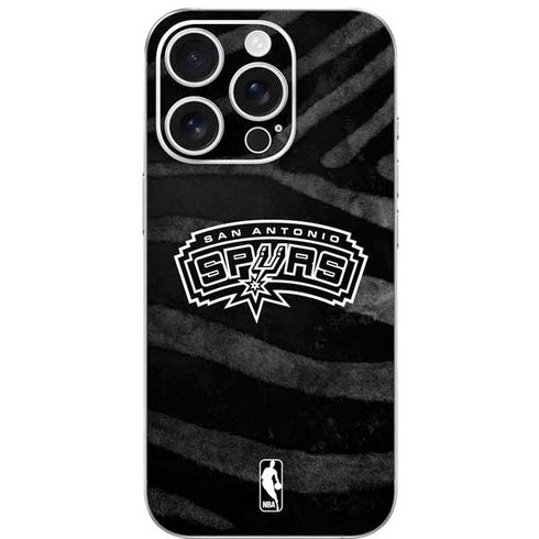 NBA San Antonio Spurs Black Animal Print iPhone 16 Pro Skin
