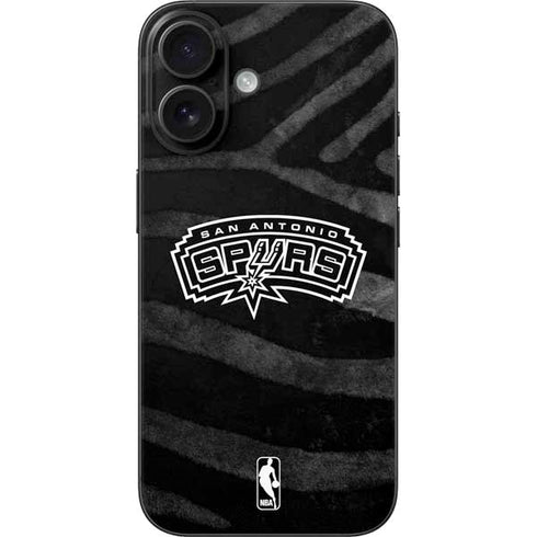 NBA San Antonio Spurs Black Animal Print iPhone 16 Skin