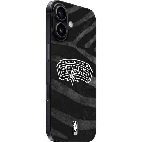 NBA San Antonio Spurs Black Animal Print iPhone 16 Skin