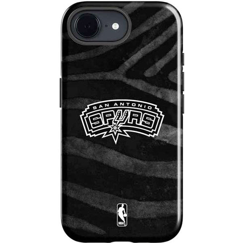 NBA San Antonio Spurs Black Animal Print iPhone 16e Impact Case