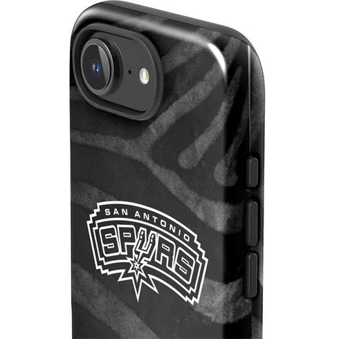 NBA San Antonio Spurs Black Animal Print iPhone 16e Impact Case