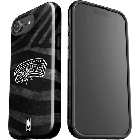 NBA San Antonio Spurs Black Animal Print iPhone 16e Impact Case