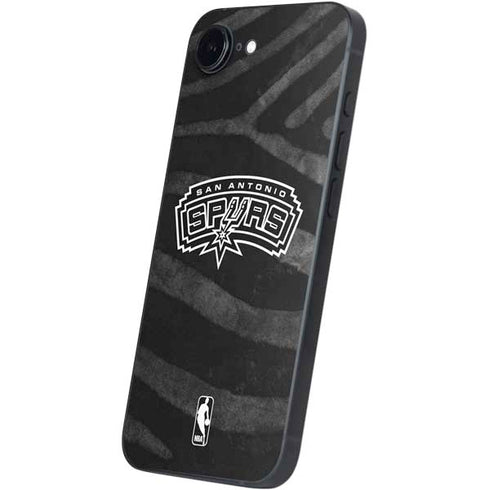 NBA San Antonio Spurs Black Animal Print iPhone 16e Skin