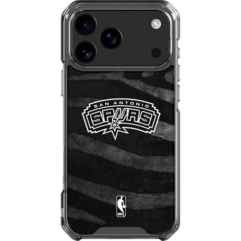 NBA San Antonio Spurs Black Animal Print iPhone 18 Pro Max Clear Case