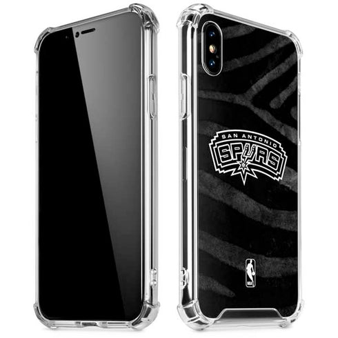 NBA San Antonio Spurs Black Animal Print iPhone X/XS Clear Case