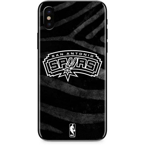 NBA San Antonio Spurs Black Animal Print iPhone XS Skin