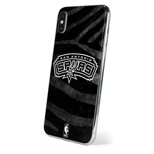NBA San Antonio Spurs Black Animal Print iPhone XS Skin
