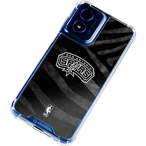 NBA San Antonio Spurs Black Animal Print Moto G 5G (2024) Clear Case