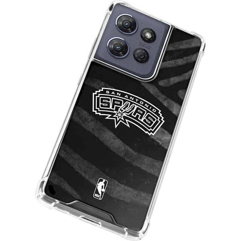 NBA San Antonio Spurs Black Animal Print Moto G Play 5G (2025) Clear Case