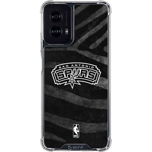 NBA San Antonio Spurs Black Animal Print Moto G Power 5G (2024) Clear Case