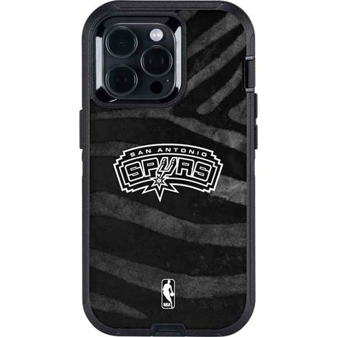 NBA San Antonio Spurs Black Animal Print Otterbox Defender iPhone Skin