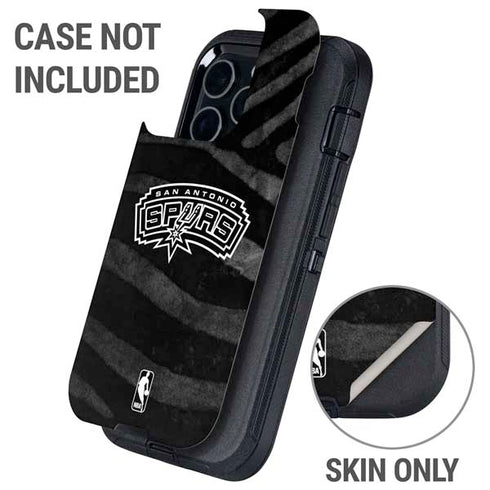 NBA San Antonio Spurs Black Animal Print Otterbox Defender iPhone Skin