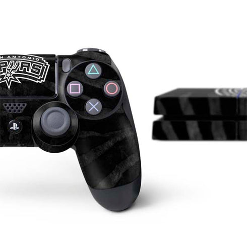 NBA San Antonio Spurs Black Animal Print PS4 Console and Controller Bundle Skin