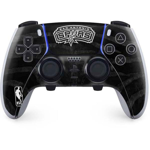 NBA San Antonio Spurs Black Animal Print PS5 DualSense Edge Pro Controller Skin