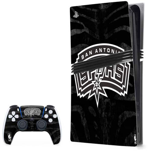 NBA San Antonio Spurs Black Animal Print PS5 Pro Bundle Skin