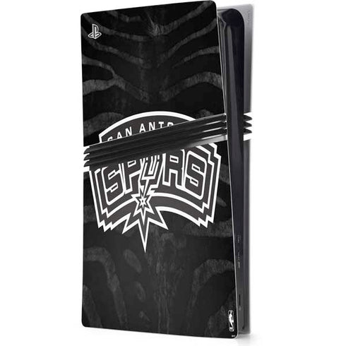 NBA San Antonio Spurs Black Animal Print PS5 Pro Console Skin