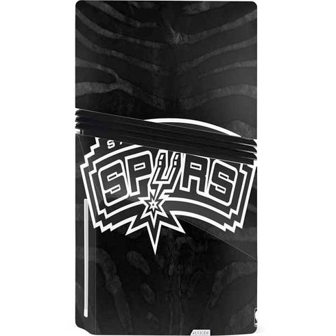 NBA San Antonio Spurs Black Animal Print PS5 Pro Disk Bundle Skin