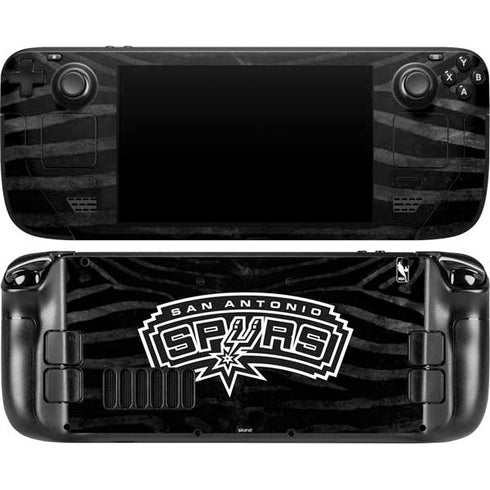 NBA San Antonio Spurs Black Animal Print Steam Deck Handheld Gaming Computer OLED Skin