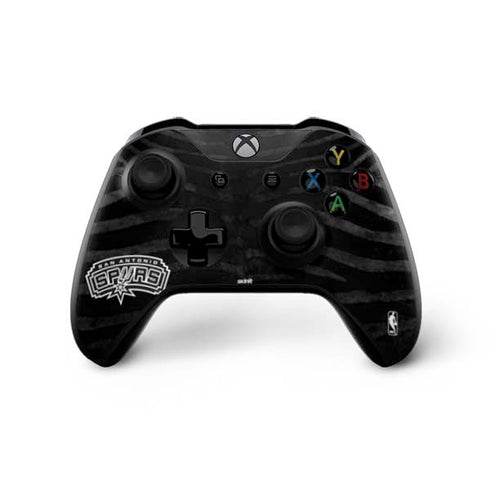 NBA San Antonio Spurs Black Animal Print Xbox One X Controller Skin