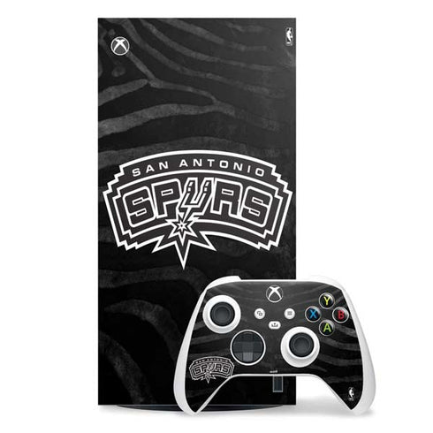 NBA San Antonio Spurs Black Animal Print Xbox Series X Skins