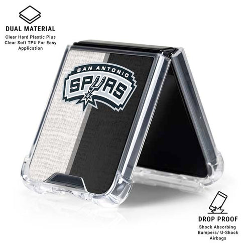 NBA San Antonio Spurs Canvas Galaxy Z Flip6 Clear Case