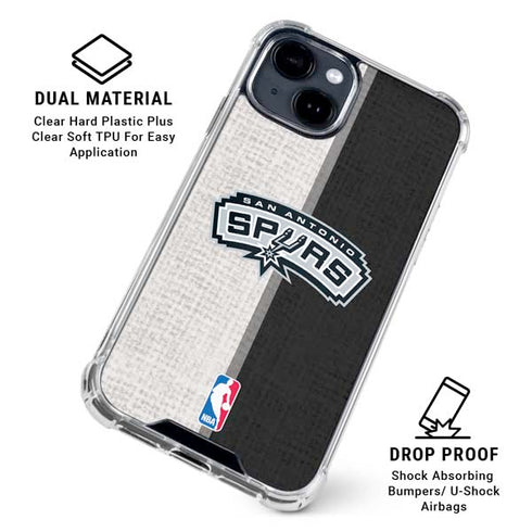 NBA San Antonio Spurs Canvas iPhone 15 Clear Case