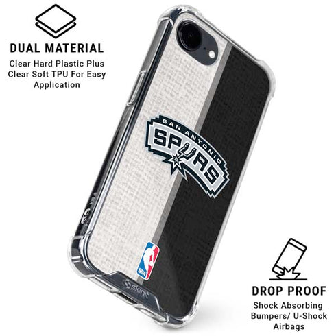 NBA San Antonio Spurs Canvas iPhone 16e Clear Case