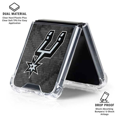 NBA San Antonio Spurs Dark Rust Galaxy Z Flip6 Clear Case