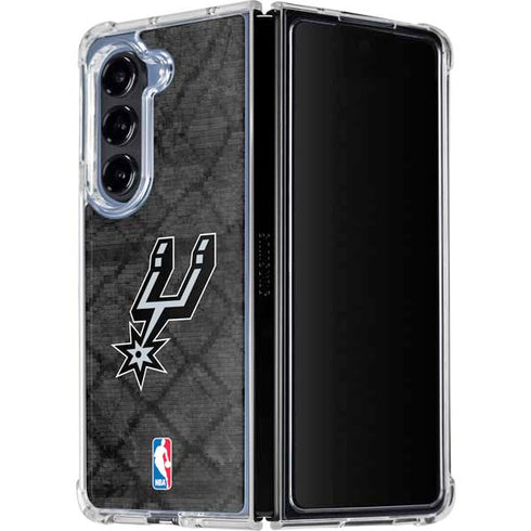 NBA San Antonio Spurs Dark Rust Galaxy Z Fold5 5G Clear Case