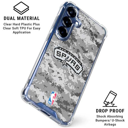 NBA San Antonio Spurs Digi Camo Galaxy S25 Clear Case