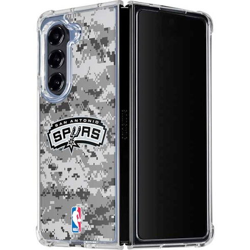 NBA San Antonio Spurs Digi Camo Galaxy Z Fold5 5G Clear Case