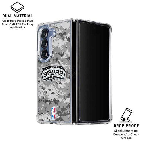 NBA San Antonio Spurs Digi Camo Galaxy Z Fold6 Clear Case