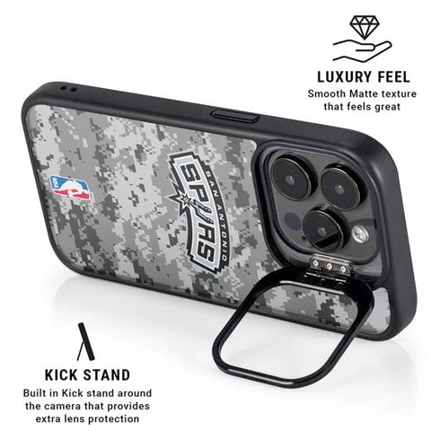 NBA San Antonio Spurs Digi Camo iPhone 14 Pro Max Kickstand Case