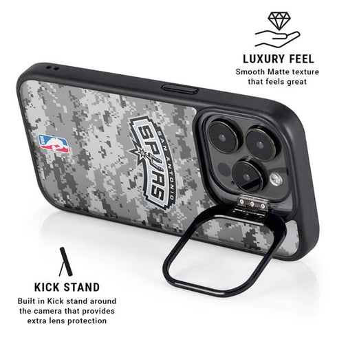 NBA San Antonio Spurs Digi Camo iPhone 15 Pro Max Kickstand Case
