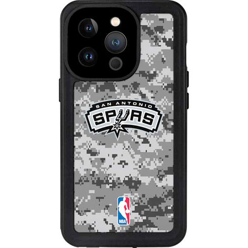 NBA San Antonio Spurs Digi Camo iPhone 15 Pro Waterproof Case